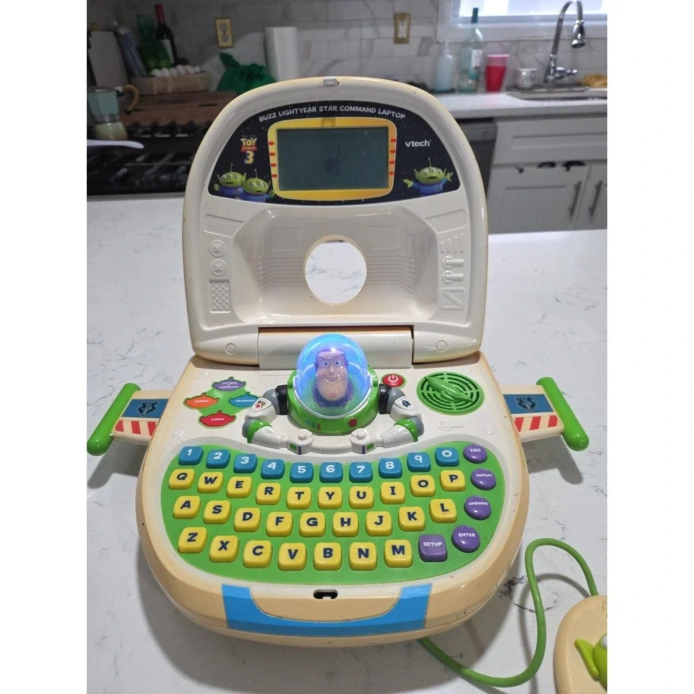 Buzz Lightyear Vtech Star Command Laptop Pixar Toy Story 3 WORKS